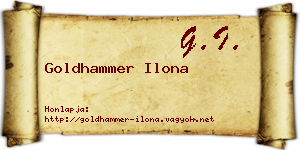 Goldhammer Ilona névjegykártya
